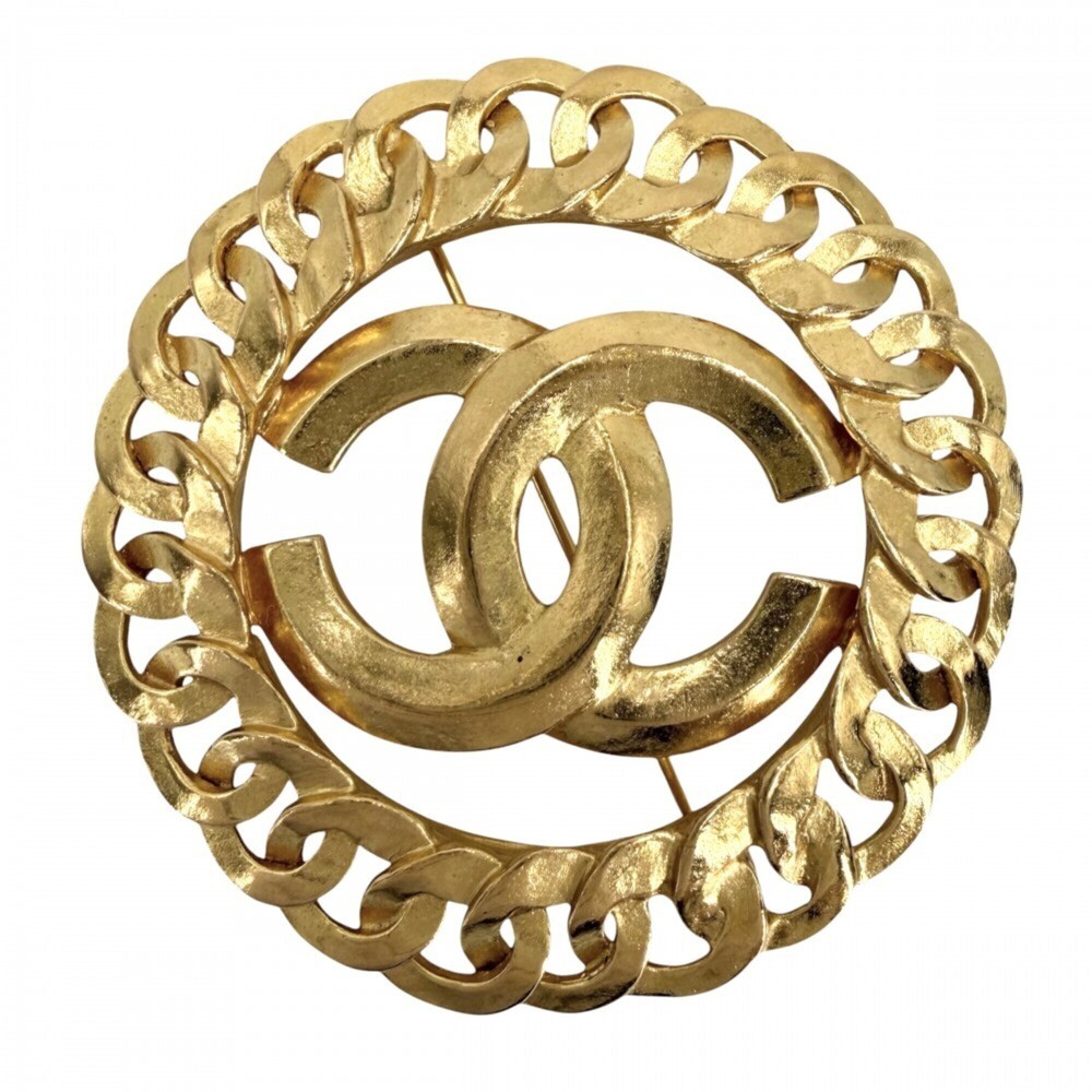 CHANEL Authentic Vintage Green Logo Brooch